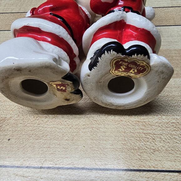 Vintage Kissing Santa Boy & Girl Santa Claus Porcelain Figurines SR Japan - Picture 6 of 8